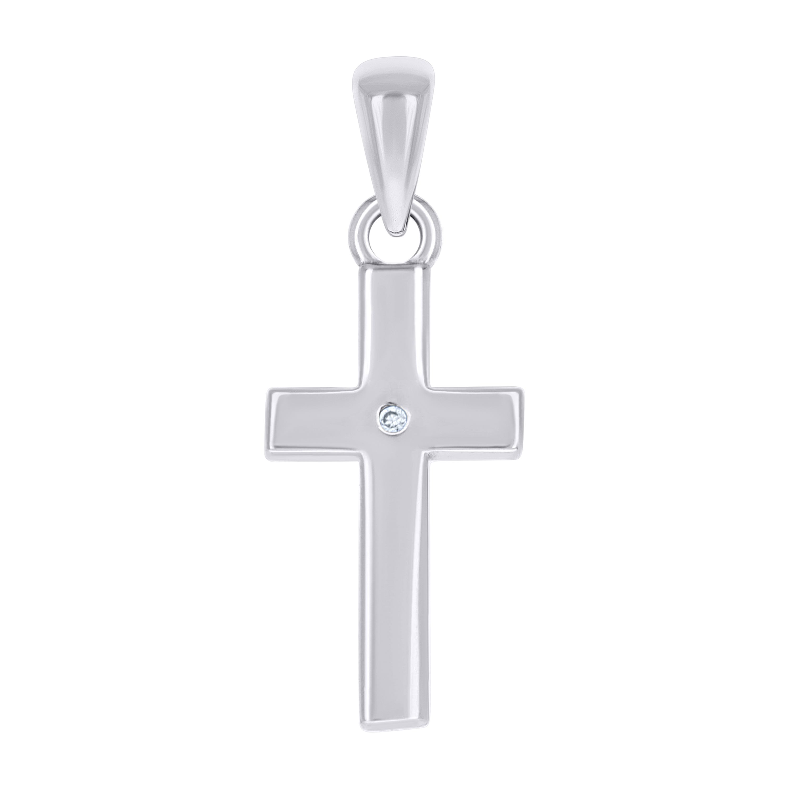 925 Sterling Silver Unisex Cubic-Zirconia Cross Religious Charm Pendant 30$